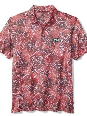 TOMMY BAHAMA Men's Arkansas Palm Mirage Polo Size XXL In Red